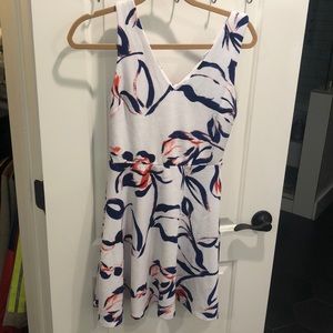 Aqua (Bloomingdale’s) white mini floral dress